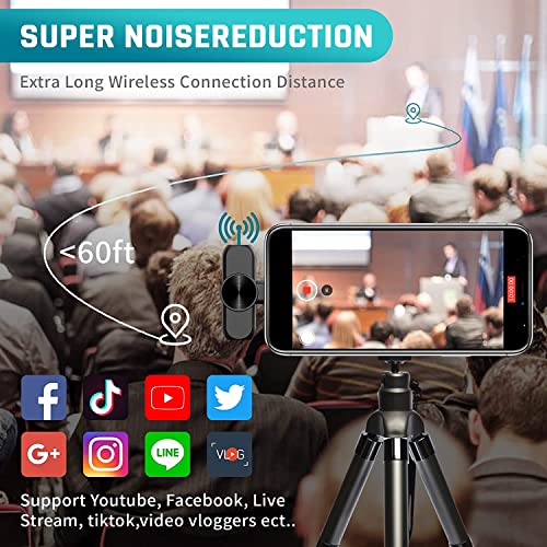 Careflection Wireless Clip Mic, Wireless Lavalier Microphones, Clip-on Microphone(Aisizo, for Smartphone, Laptop, Video Recording YouTube Live Stream (K8 Microphone Both) - Image 3