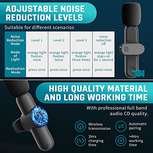 Careflection Wireless Clip Mic, Wireless Lavalier Microphones, Clip-on Microphone(Aisizo, for Smartphone, Laptop, Video Recording YouTube Live Stream (K8 Microphone Both) - Image 2