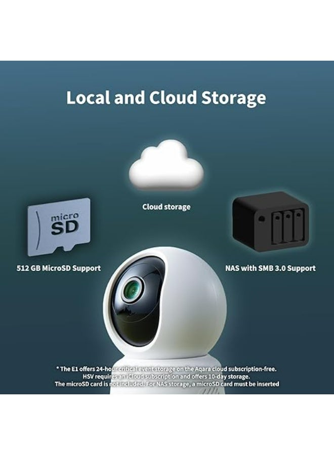 أكارا كاميرا المراقبة الداخلية Aqara 2K E1، قابلة للتحريك والإمالة، كاميرا فيديو داخلية آمنة متوافقة مع HomeKit، صوت ثنائي الاتجاه، رؤية ليلية، تتبع الأشخاص، واي فاي 6، كاميرا قابلة للتوصيل تدعم HomeKit وIFTTT - Image 5