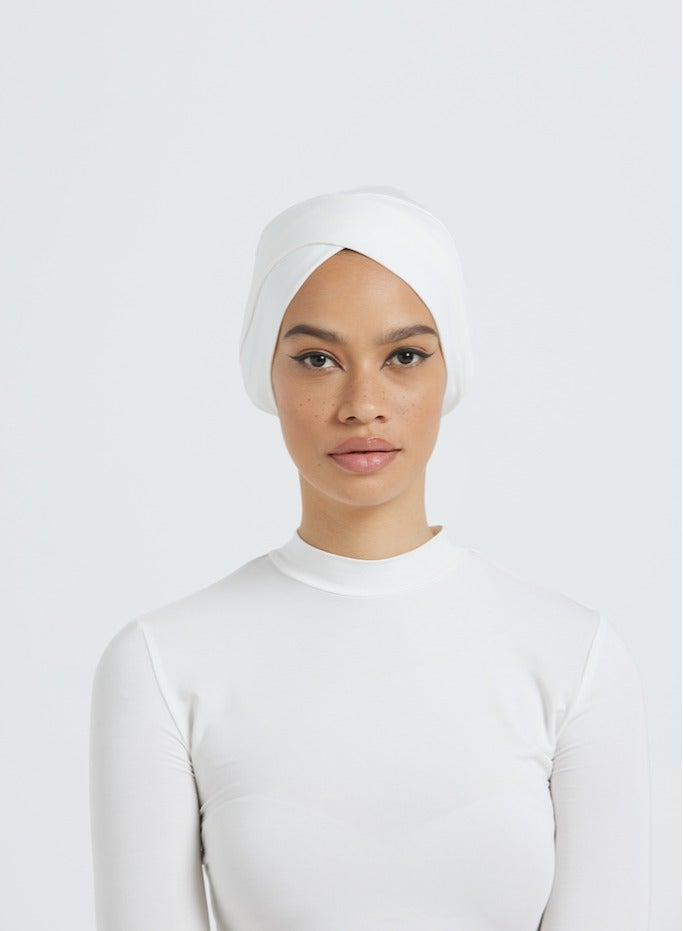MODEST BEYOND Organic Bamboo Underscarf Ivory  - Image 1