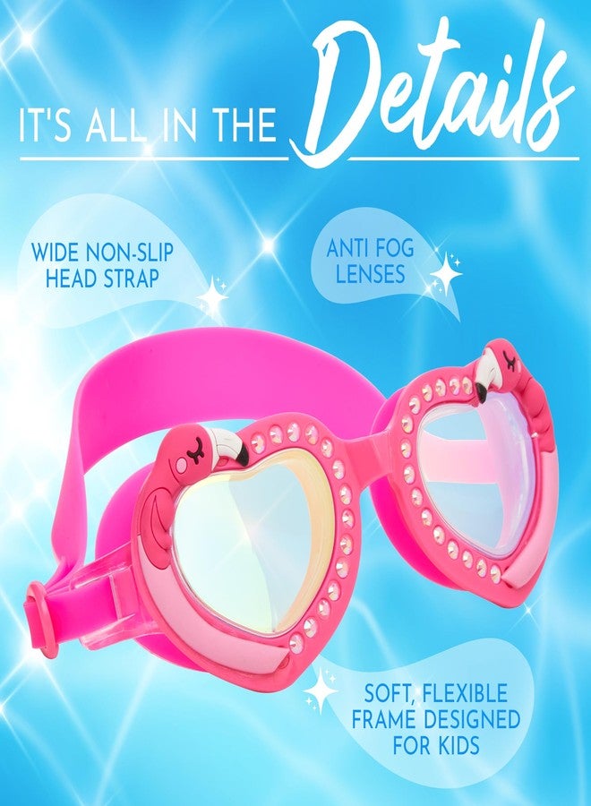 Bling 2O Bling2o Girl's Flock of Fab Swim Goggles (Little Kids/Big Kids) Pink Feather One Size - Image 4