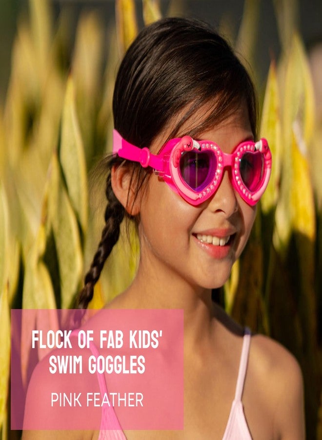 Bling 2O Bling2o Girl's Flock of Fab Swim Goggles (Little Kids/Big Kids) Pink Feather One Size - Image 2