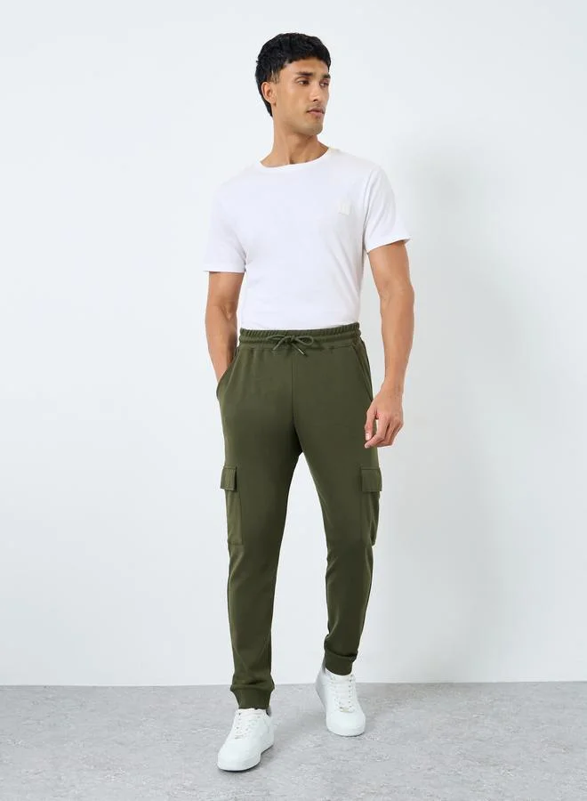 Styli Styli Men Olive Slim Fit Cargo Joggers