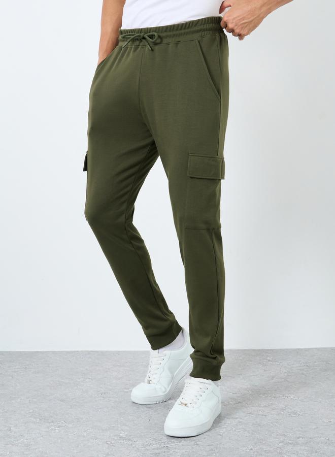 ستايلي بنطلون كارغو جوجر بقصة ضيقة رجالي زيتوني - Image 1