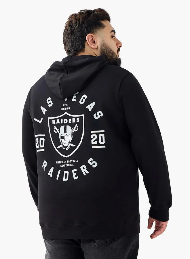 سبلاش فيڤ سويت شيرت بغطاء رأس مطبوع عليه شعار فريق لاس فيغاس رايدرز للرجال من القطن