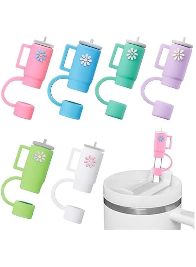HOOKOR 6Pcs Straw Cover Cap for Stanley Cup ，Silicone Straw Topper Compatible with Stanley 30&40 Oz Tumbler Drinking Straw Tip Covers Cups Accessories Protectors Plugs (Mini Cup) - Image 1