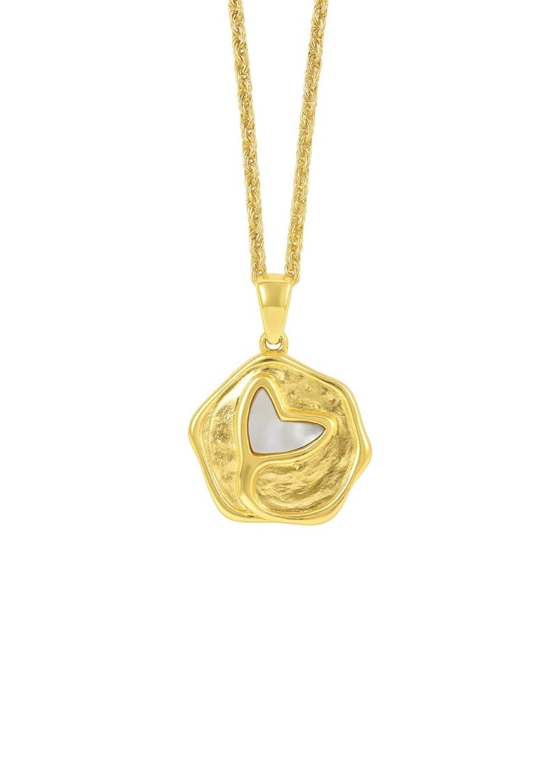 FLUFFY Women’s Necklace with Textured Heart Pendant – Elegant Style - Image 3