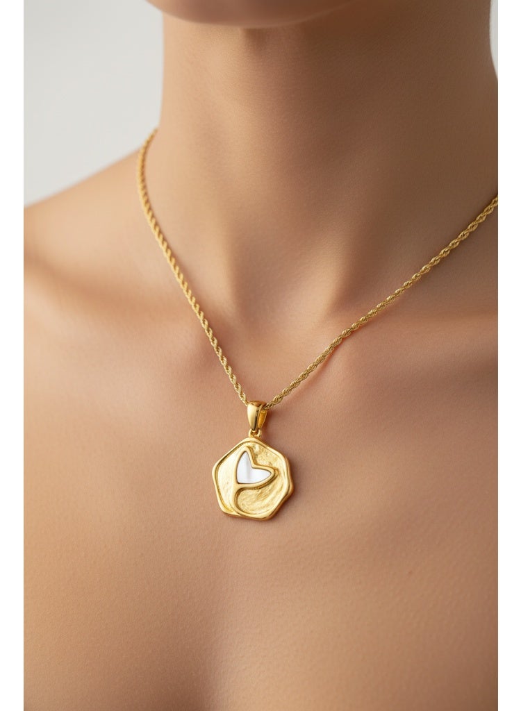 FLUFFY Women’s Necklace with Textured Heart Pendant – Elegant Style - Image 1