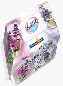 lara Lara Baby Soft Wet Wipes with Lavender Scent - 120 Pieces 