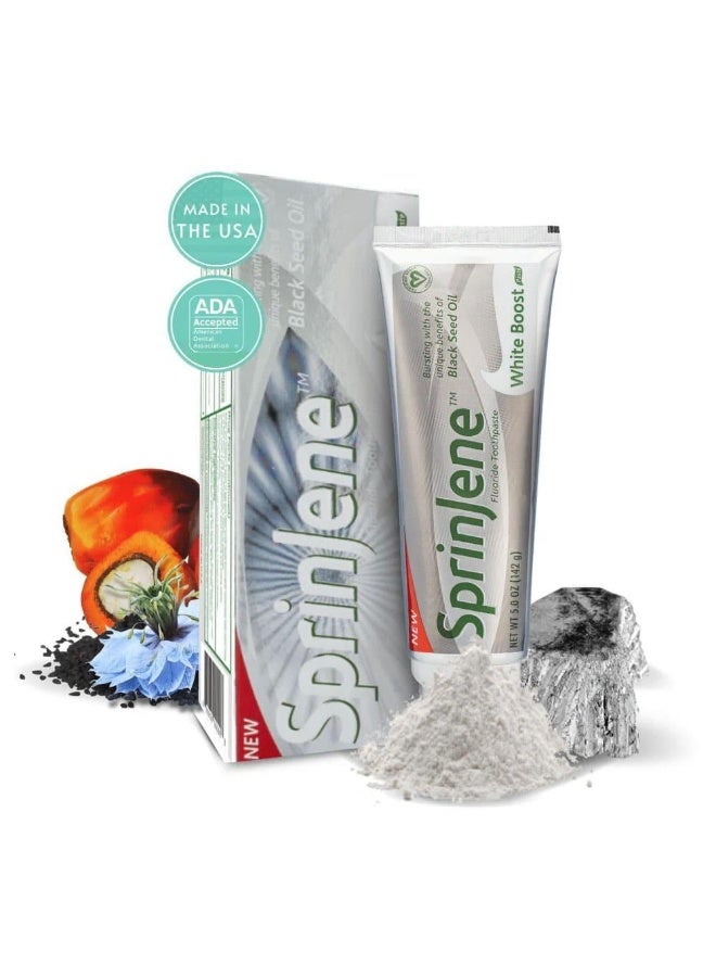 سبرين جين سبرينجين معجون أسنان وايت بوست بزيت حبة البركة السوداء - 142 جم - Image 4