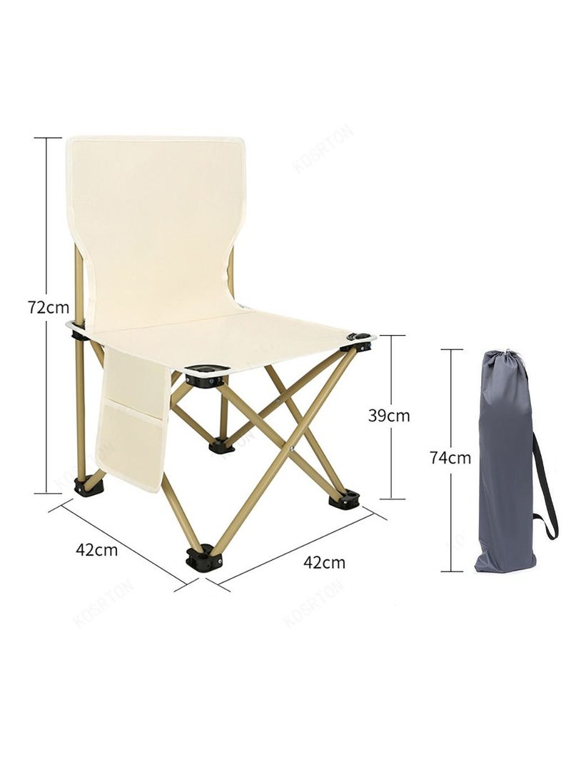 Arabest Folding Camping Chair, Outdoor Chair with Carry Bag, Collapsible Chair for Outdoor Camping, Travel, Beach, Picnic, Hiking (Beige)  - Image 5
