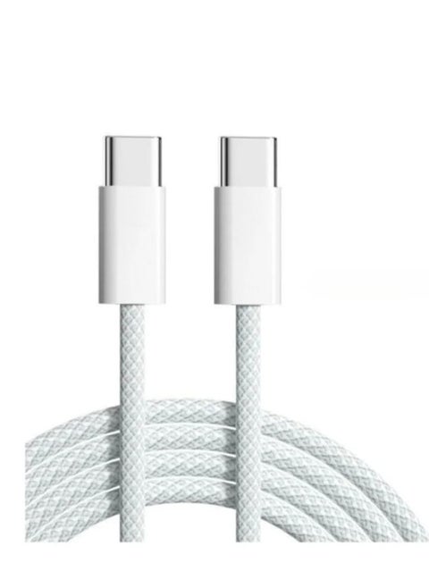 Original Apple iPhone charger, Type C to Type C, fabric iPhone cable, 60 watts, Apple iPhone PD cable for data synchronization and high-quality charging from Type C to Type C, connecting it to iPhone 15 and 16, iPad, Wi-Fi, iPad