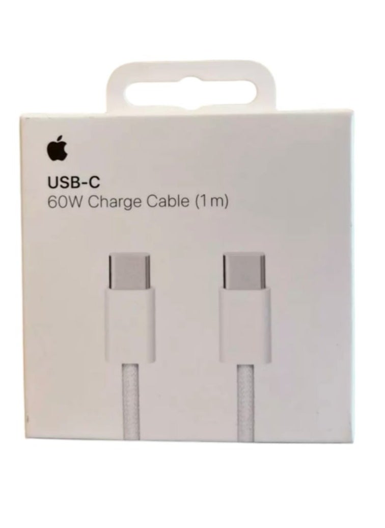 Apple House - Original Apple iPhone charger, Type C to Type C, fabric iPhone cable, 60 watts, Apple iPhone PD cable for data synchronization and high-quality charging from Type C to Type C, connecting it to iPhone 15 and 16, iPad, Wi-Fi, iPad - Image 1