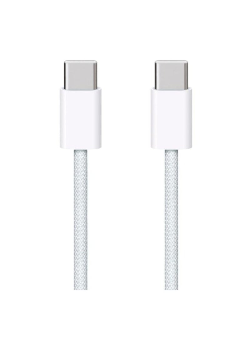 Apple House - Original Apple iPhone charger, Type C to Type C, fabric iPhone cable, 60 watts, Apple iPhone PD cable for data synchronization and high-quality charging from Type C to Type C, connecting it to iPhone 15 and 16, iPad, Wi-Fi, iPad - Image 1