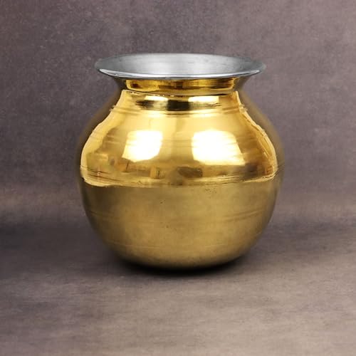 Putrika Traditional Handcrafted Brass Utensil Pongal Pot| Pongal Paanai | Cookware|Urli|Heavy Weight Pot|Sankranthi Festival|Pot Inner TIN Coating [Weight: 520gm](6 inch Pot) - Image 5