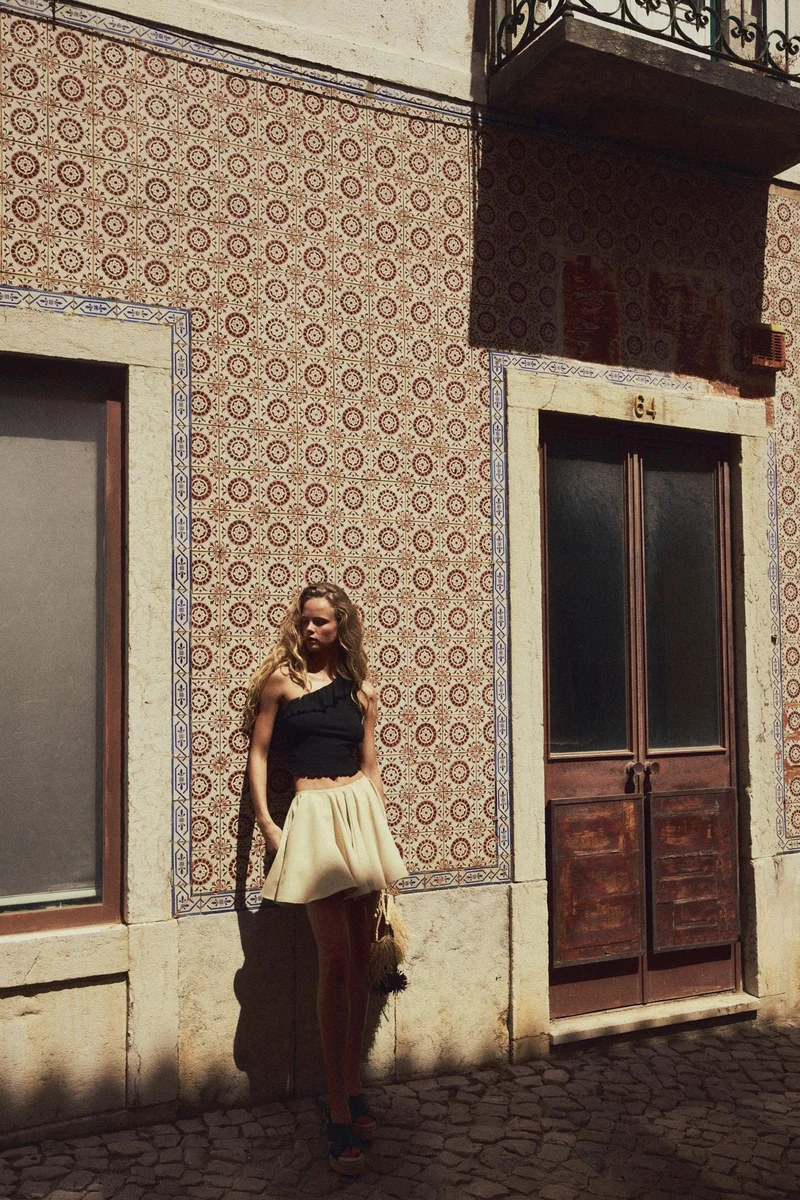 H&M Flounced one-shoulder top