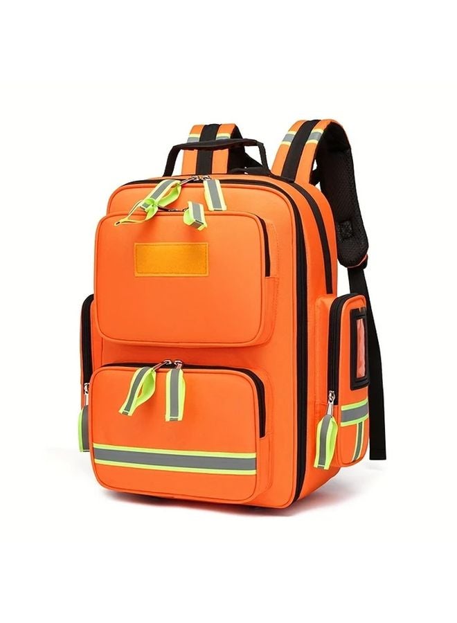 Orange Large Capacity Emergency Rescue First Aid Backpack for Outdoor Camping - Image 1