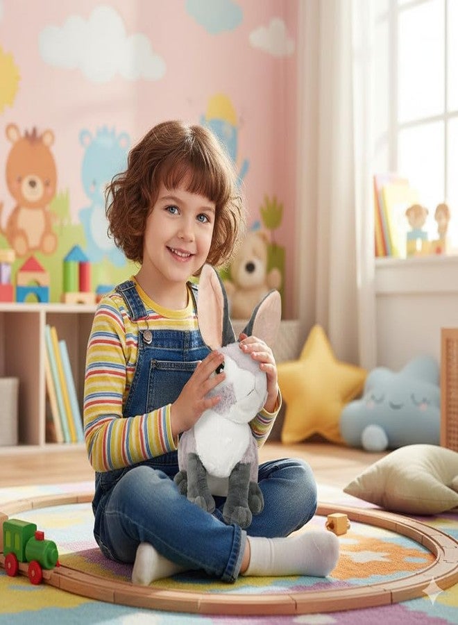 STRIDERS لعبة أرنب ستريدرز القطيفة الناعمة للأطفال - رمادي | حيوان محشو لطيف للأطفال | أرنب ناعم محبوب للبنات والأولاد | لعبة قطيفة ناعمة لوقت لعب آمن - Image 5