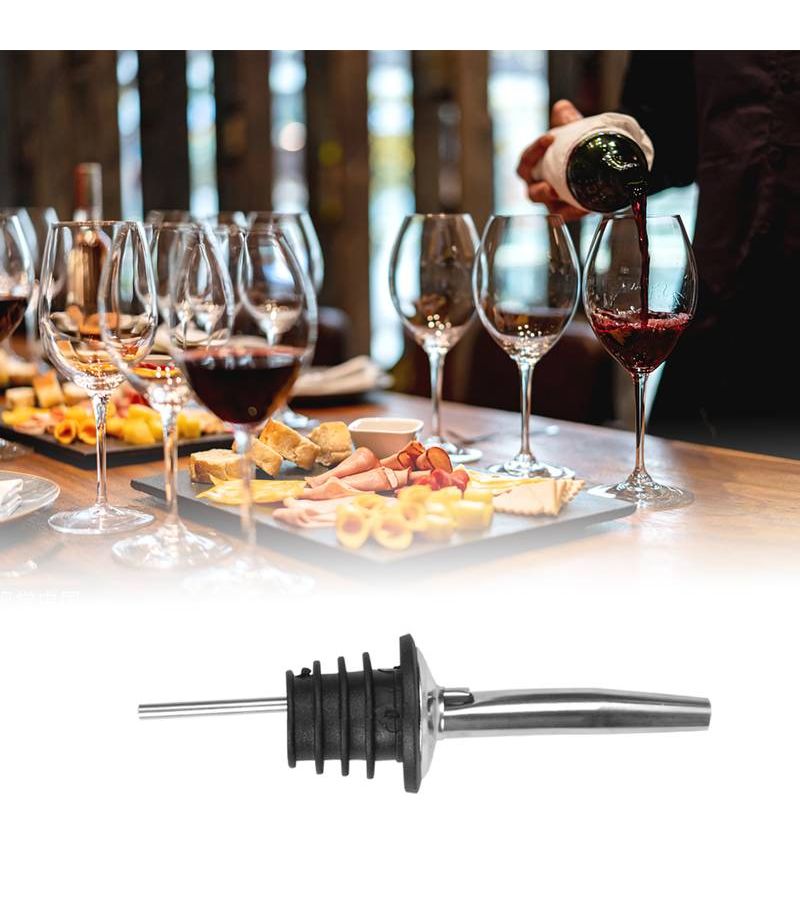 Set Of 12 Stainless Steel Speed Pourers Heavy Duty 201 Construction Ergonomic Handle And Tip For Wine Spirits Olive Oil Coffee Syrup Beverage Dispenser Sleek Design Durable For Home Bartenders - Image 2