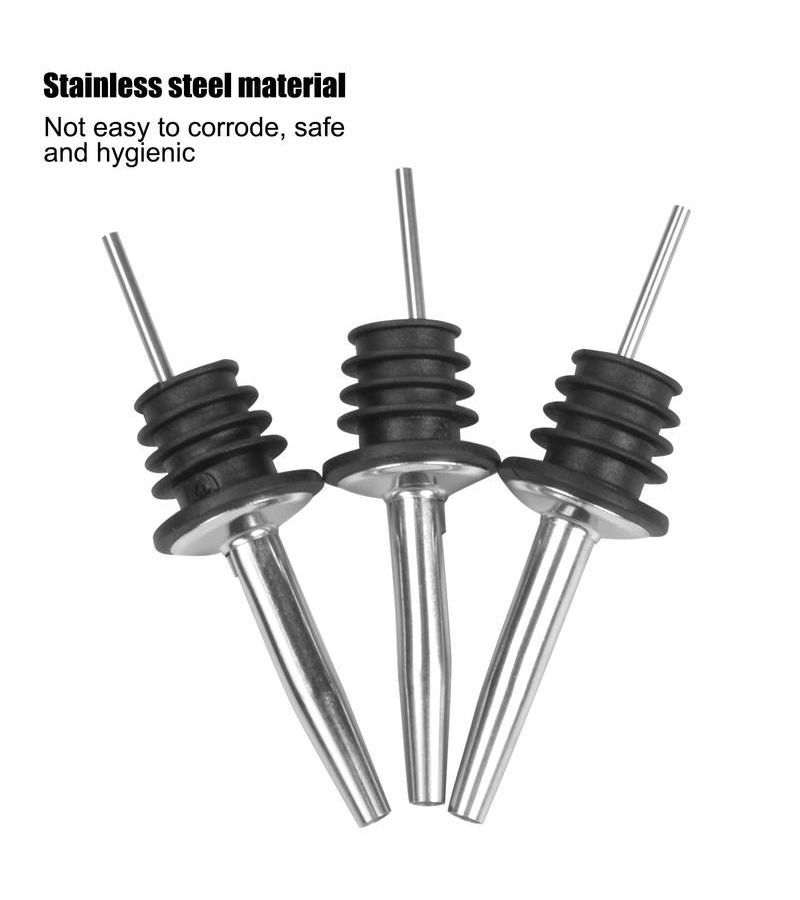 Set Of 12 Stainless Steel Speed Pourers Heavy Duty 201 Construction Ergonomic Handle And Tip For Wine Spirits Olive Oil Coffee Syrup Beverage Dispenser Sleek Design Durable For Home Bartenders - Image 4