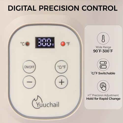 Yuuchail 16QTs Electric Wax Melter with Digital Display Precise Temp Control 90300F 3Hour Auto ShutOff NonStick Coating Wax Melting Pot for DIY Candle Making Soap Making Wax Crafts - Image 3