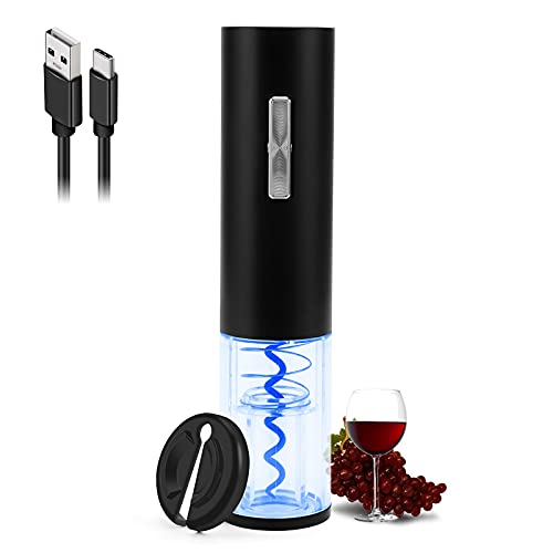 COKUNST Electric Wine Opener, Rechargeable Automatic Wine Corkscrew Bottle Opener With Foil Cutter, Type-C Charging Wine Openers With LED Light For Home Party Restaurant Wedding Gifts - Image 1
