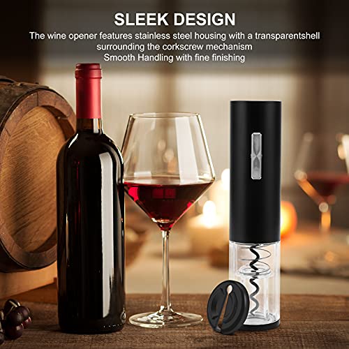 COKUNST Electric Wine Opener, Rechargeable Automatic Wine Corkscrew Bottle Opener With Foil Cutter, Type-C Charging Wine Openers With LED Light For Home Party Restaurant Wedding Gifts - Image 2
