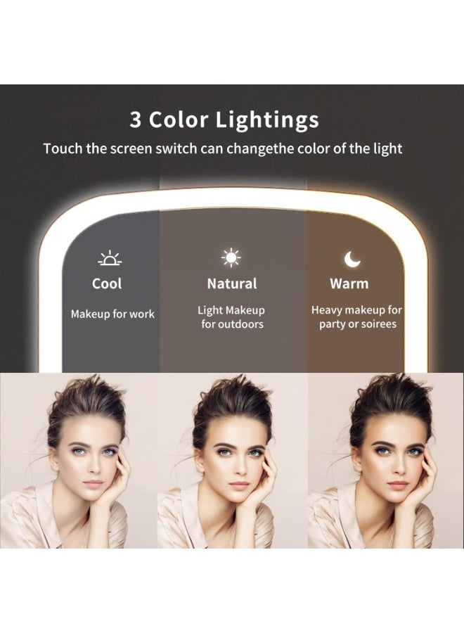 Illuminated makeup mirror with smart LED lights – with touch control button and adjustable stand, rechargeable - Image 4