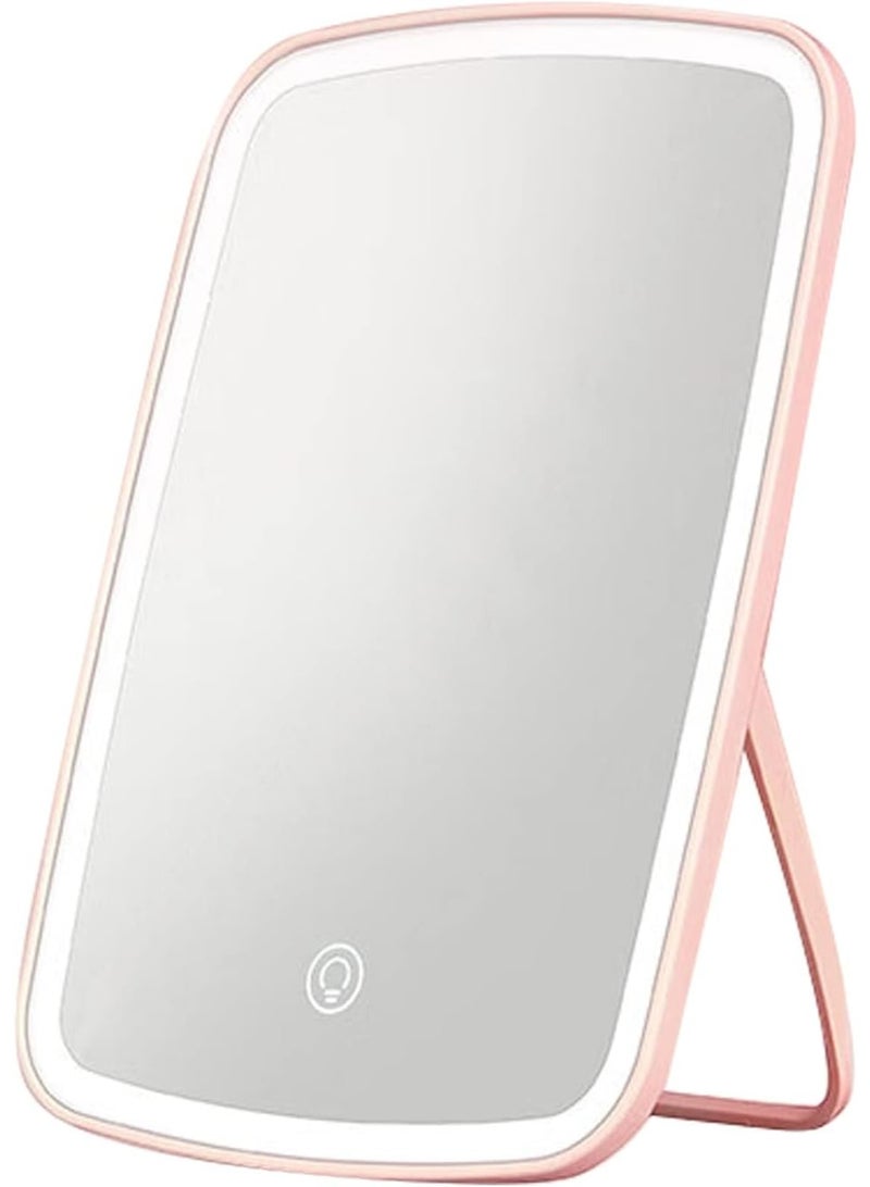 Illuminated makeup mirror with smart LED lights – with touch control button and adjustable stand, rechargeable - Image 3