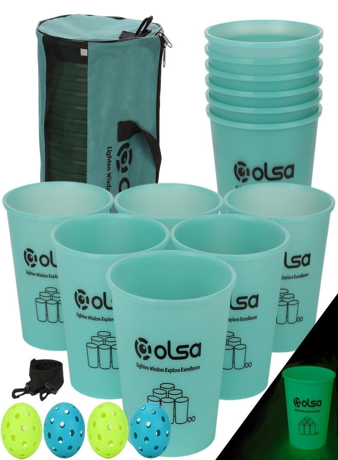 Olsa Giant Yard Pong Set, Toss Family Games for Beach Camping Lawn Backyard Party, Indoor Outdoor Party Games for Adults and Family(Green Glow in Dark) - Image 1