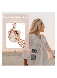 KASTWAVE Universal Cell Phone Lanyard, Adjustable Universal Cell Phone Strap, Metal Crossbody Phone Lanyard with Detachable Clip, Anti Theft Phone Tether, Compatible with Most Phone Models - Rose Gold  - Image 4