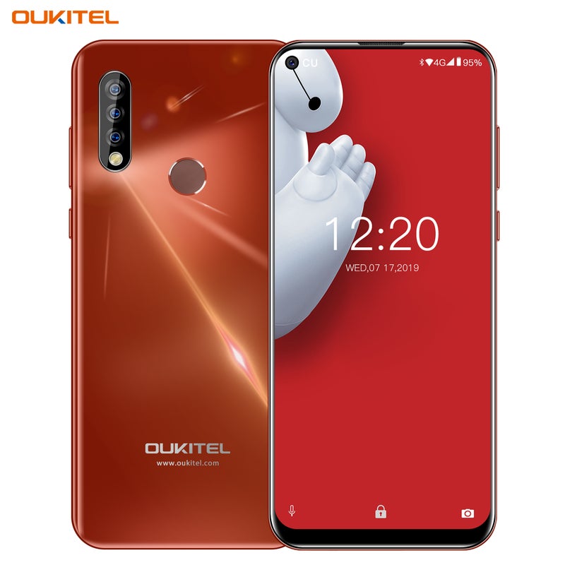 Generic (Unbranded) OUKITEL C17 Pro 6.35'' أندرويد 9.0 19:9 MT6763 4GB 64GB هاتف ذكي مع التعرف على الوجه ثماني النواة 3900mAh كاميرا ثلاثية 4G هاتف محمول أحمر - Image 1