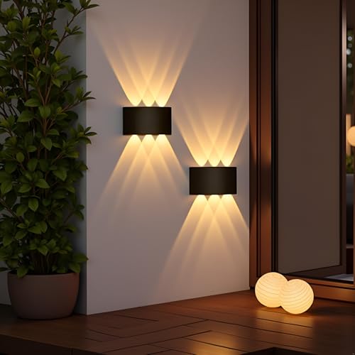PIXORA Waterproof Up Down Led Wall Lamp, Aluminium IP65 Body 6 Ray, Warm White, Indoor/Outdoor Decorative Wall Sconce Light, 2 Years Warranty (6 ray Warm) - Image 4