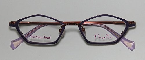 THALIA SODI Thalia Dulzura Womens/Ladies Designer Full-rim Flexible Hinges Stainless Steel Stylish Trendy Eyeglasses/Eyewear (43-17-125, Lavender/Ruby) - Image 2