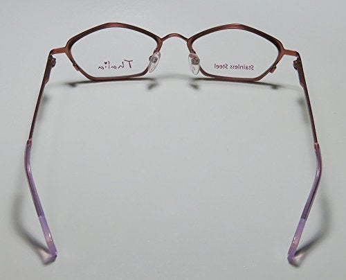 THALIA SODI Thalia Dulzura Womens/Ladies Designer Full-rim Flexible Hinges Stainless Steel Stylish Trendy Eyeglasses/Eyewear (43-17-125, Lavender/Ruby) - Image 5