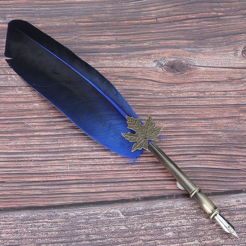 Quill Pen: Feather & Stainless Steel Construction - Wear-Resistant Smooth Nib Calligraphy Pen for Vintage Writing, Calligraphy Practice, Holiday Gifting & Artistic Drawing - Image 3