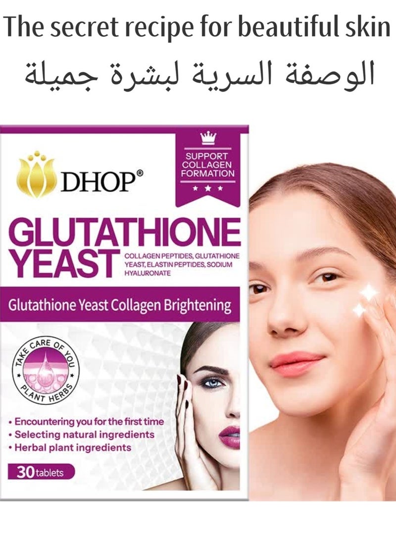 DHOP Glutathione Yeast Collagen Skin Lightening and Whitening Pills 30 Tablets - Image 1