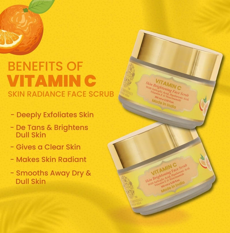 RYLLZ ESSENTIALS Vitamin C Face Scrub | Skin Brightening with Salicylic Acid, Hyaluronic Acid & Niacinamide | for Dull Skin, Dead Skin Cells, Whiteheads, Blackheads, Dark Spots, Uneven & Dull Skin | Exfoliating Scrub | For All Skin Types | 100 ml - Image 5