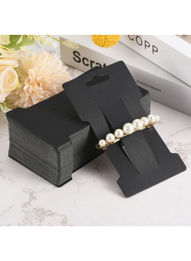 PATIKIL Hair Clip Display Cards 100 Pack Paper Cardboard Hair Bow Holder Rectangle Hair Barrettes For Jewelry Hair Accessories Display And Organizing Black - Image 5
