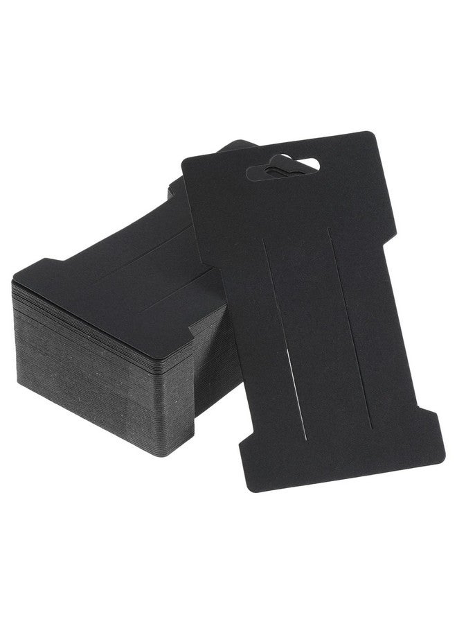 PATIKIL Hair Clip Display Cards 100 Pack Paper Cardboard Hair Bow Holder Rectangle Hair Barrettes For Jewelry Hair Accessories Display And Organizing Black - Image 1