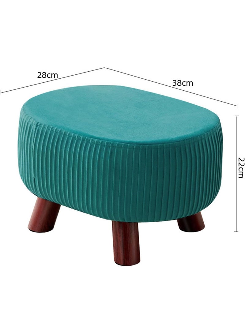 Footstool, 4 wooden legs, upholstered bench for living room, bedroom, wardrobe, office, entryway - Image 2