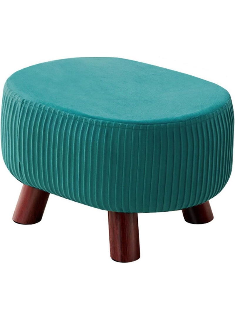 Footstool, 4 wooden legs, upholstered bench for living room, bedroom, wardrobe, office, entryway - Image 1