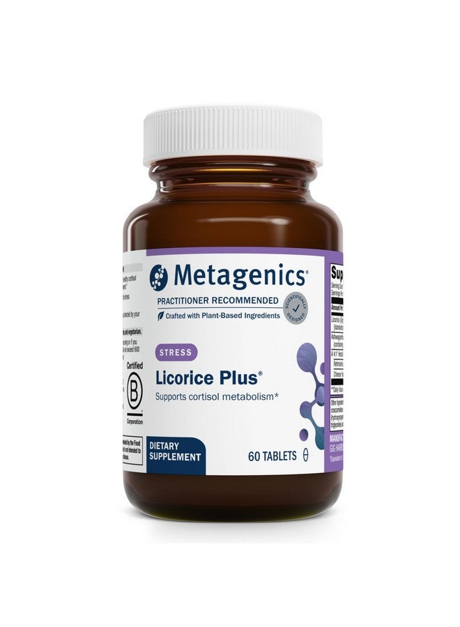 Metagenics Licorice Plus - Cortisol Supplement* - with Ashwagandha, Licorice Root Extract & Chinese Yam - Herbal Supplement for Stress Support* - Non-GMO - Vegetarian - Gluten-Free - 60 Tablets - Image 1