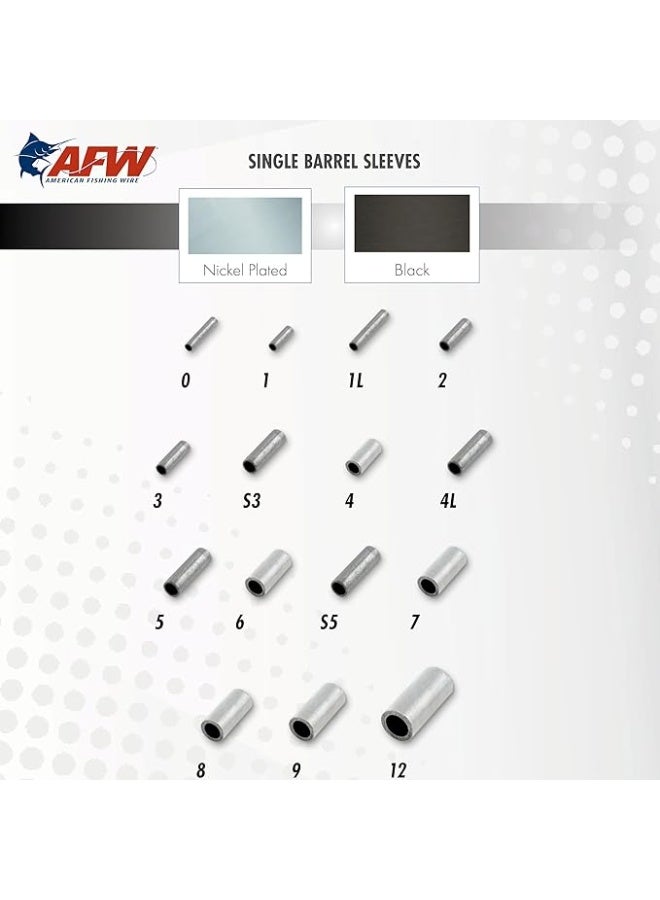 AFW AFW American Fishing Wire Single Barrel Crimp Sleeves – Pro-Grade Strength, Versatile Use, Ideal for Rigging Fishing Leaders, Corrosion-Resistant Finish – Packaged for Angler's Choice (Retail, Bulk) - Image 2