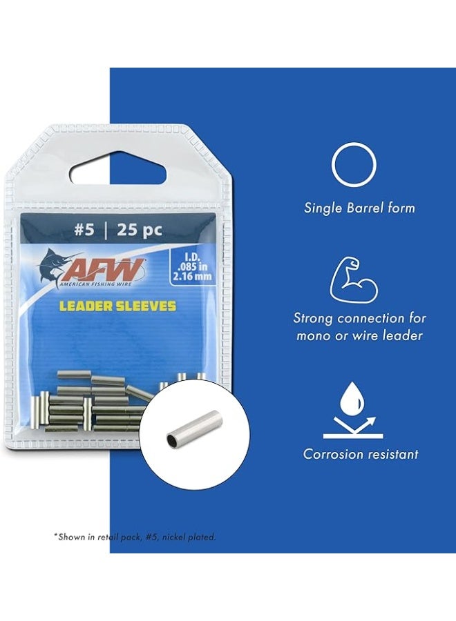 AFW AFW American Fishing Wire Single Barrel Crimp Sleeves – Pro-Grade Strength, Versatile Use, Ideal for Rigging Fishing Leaders, Corrosion-Resistant Finish – Packaged for Angler's Choice (Retail, Bulk) - Image 1