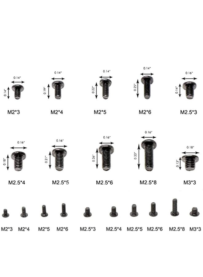 غنافوتو 500PCS Universal Laptop Screws Set with Store Box M2 M2.5 M3 Laptop Notebook Computer Screw Kit Computer Repair Accessory for SSD IBM HP Dell Lenovo Gateway Acer Samsung - Image 5