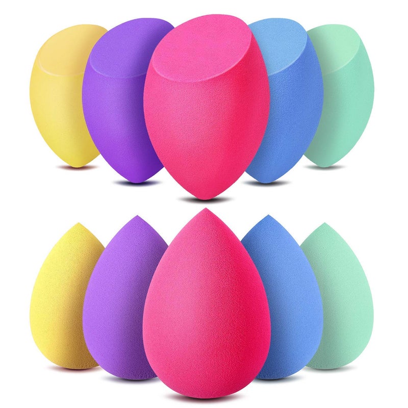 Fennec Mart Makeup Sponge 10 Pcs Blender Beauty Foundation Blending Sponge Professional Colorful Beauty Makeup Set for Dry Wet Use - Image 1