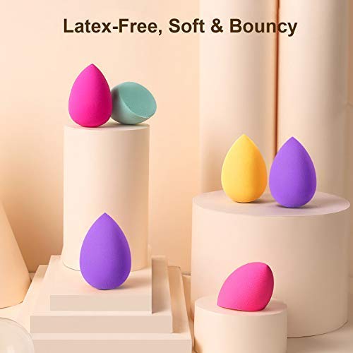 Fennec Mart Makeup Sponge 10 Pcs Blender Beauty Foundation Blending Sponge Professional Colorful Beauty Makeup Set for Dry Wet Use - Image 4