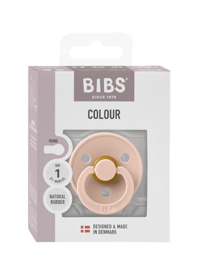 BIBS Colour Baby Pacifier, Latex Round Nipple, Size 1, 0-6 Months, Blush, 1 Pieces  - Image 2