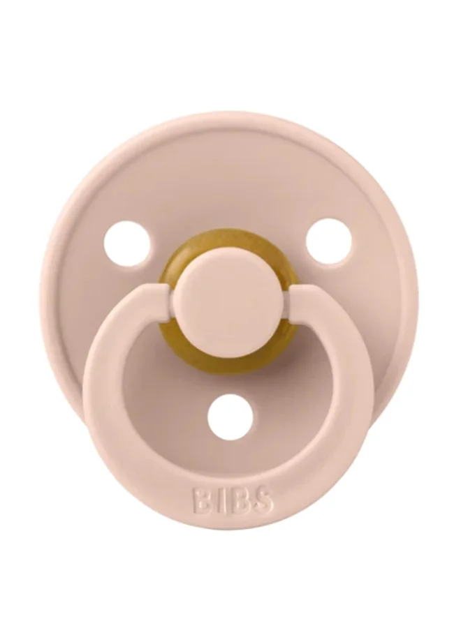 BIBS Colour Baby Pacifier, Latex Round Nipple, Size 1, 0-6 Months, Blush, 1 Pieces